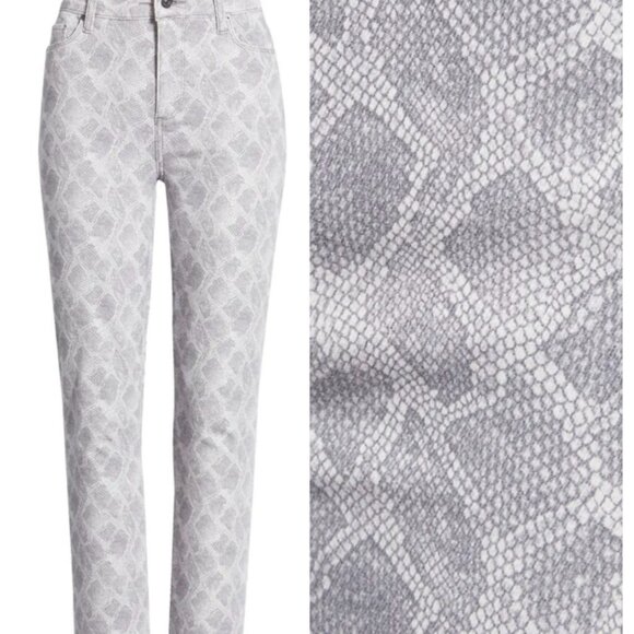 Paige Hoxton Slim Snake Print Pants Womens 30 Gray High Rise Straigh Leg Western - Picture 2 of 14